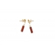 Orange Carnelian and Freshwater Pearl Drop Earrings